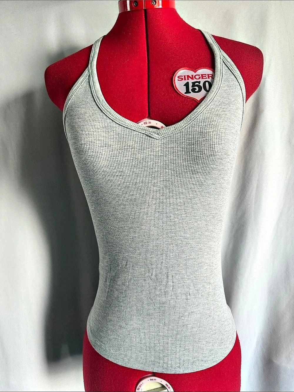 Gray Ribbed Tank Top Like New